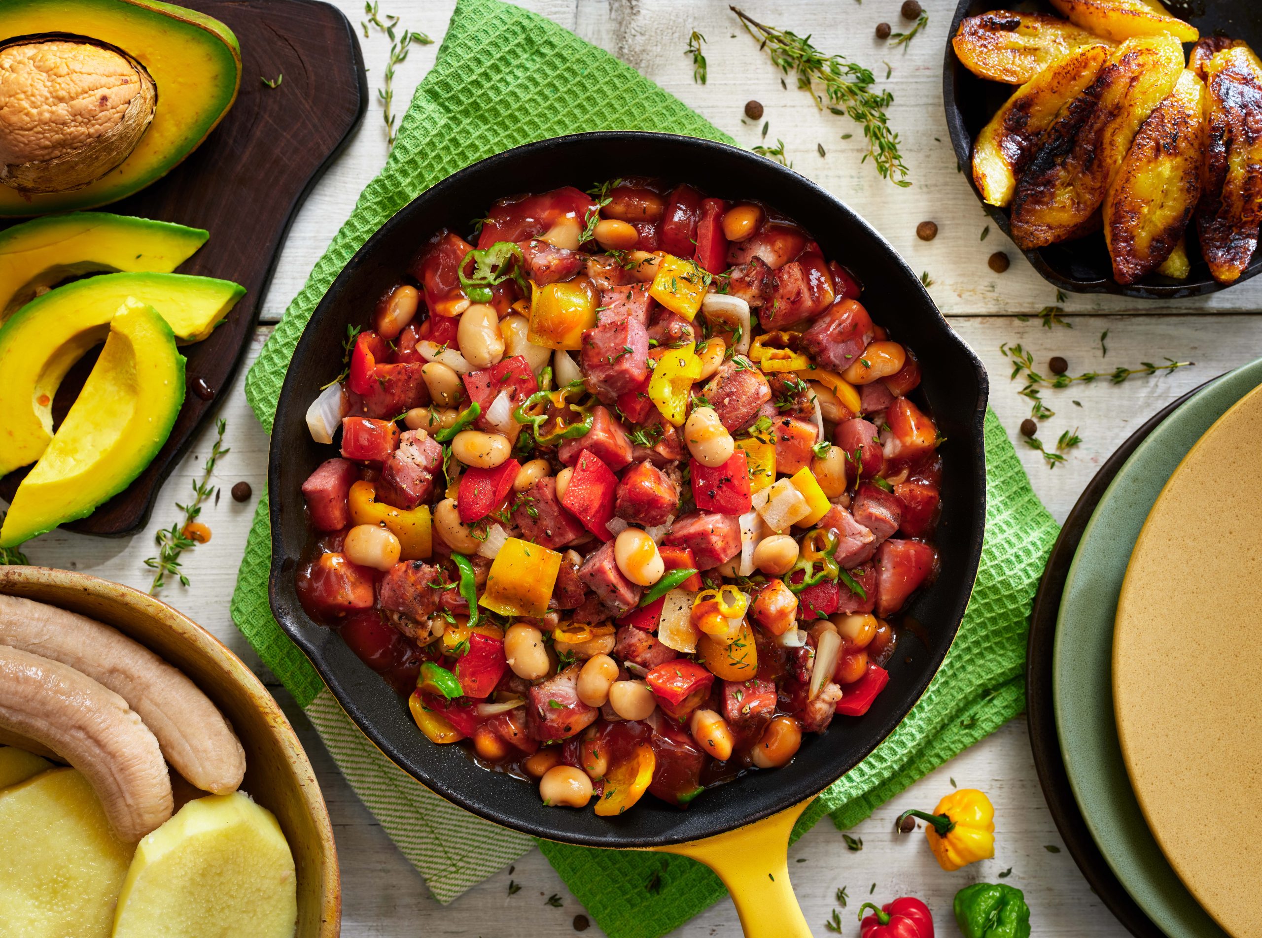 Caribbean Passion Honey Jerk Corned Pork & Butter Bean